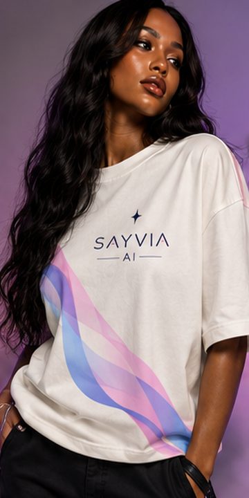 Sayvia tee: Cream · waves