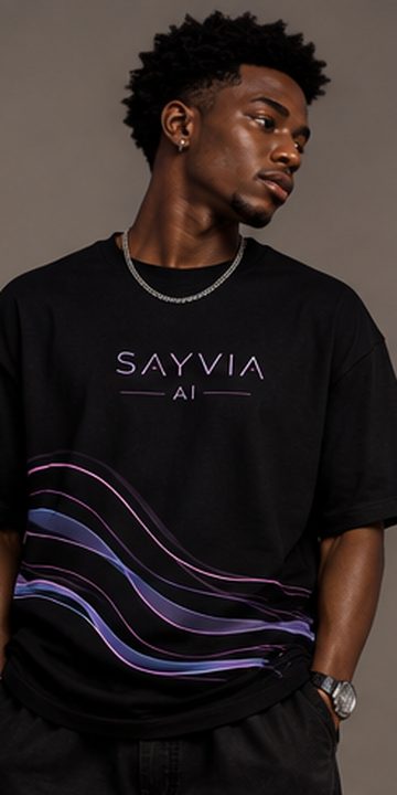Sayvia tee: Black · waves